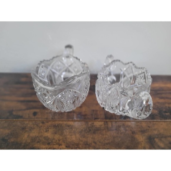 Crystal Cut Glass Creamer and Sugar Bowl | Vintage - Picture 4 of 11